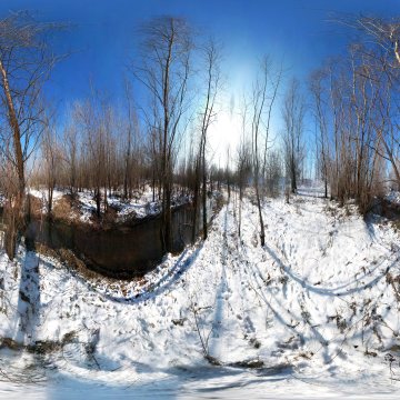 Волгоградская область. Волго-Ахтубинская пойма. Ручей на острове Крит.  Зима 2011